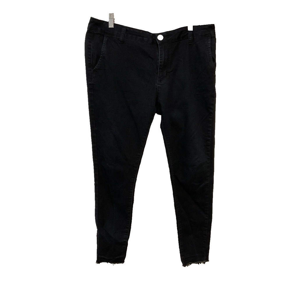 VIP Black Ankle Junior Jeans Size 15 Raw Hem